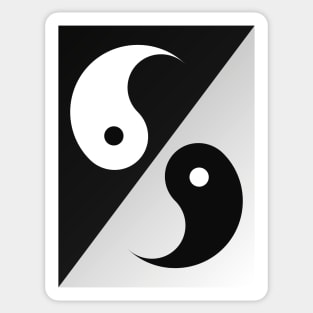 Yin Yang Over Opposite Backgrounds Sticker